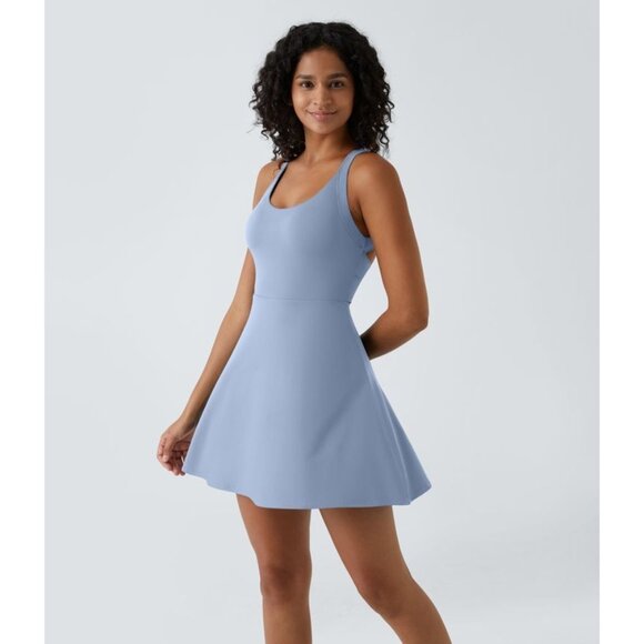 HALARA Flare Blue Dance Active Dress Size Small Long NEW NWT - Picture 1 of 6